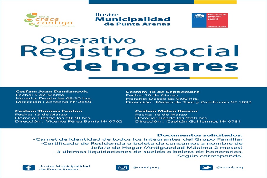 REGISTRO SOCIAL DE HOGARES SE TRASLADA A LOS CESFAM DE LA ...